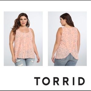 TORRID | Peach Pink Floral Chiffon Tulip Back Tank Top